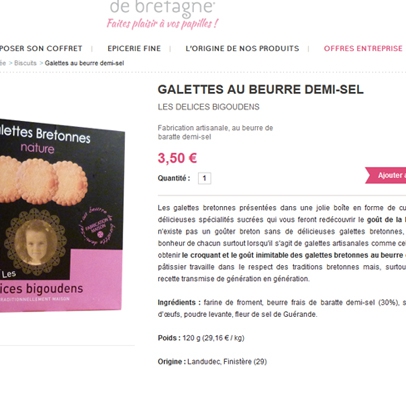 Galettes Bretonnes au beurre demi-sel - page produit