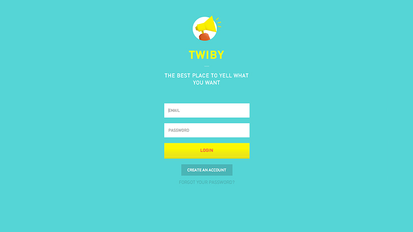 Twiby, a twitter like, homepage